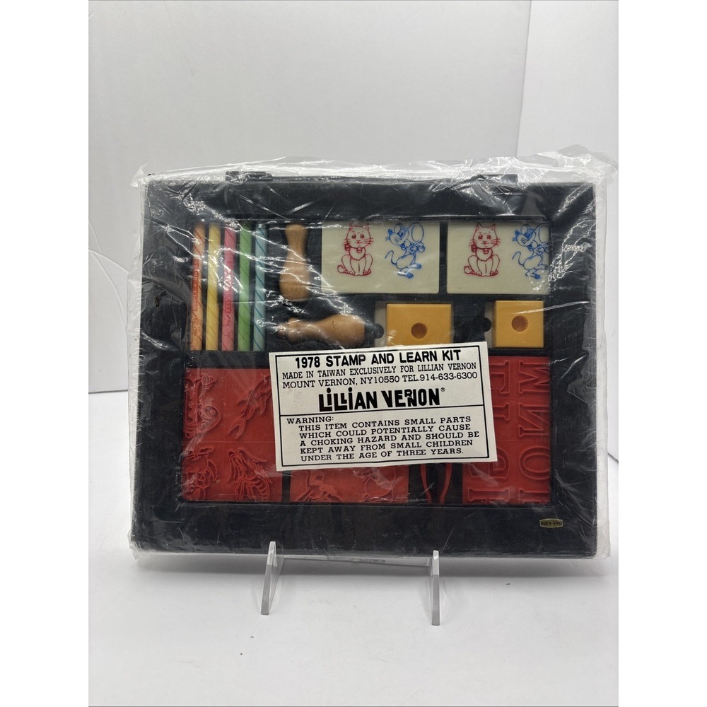 Vintage Lillian Vernon 1978 Rubber Stamp & Learn Kit Stamp Set Brand New!